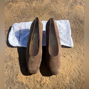 Salvatore Ferragamo Women's Brown Suede Shoes